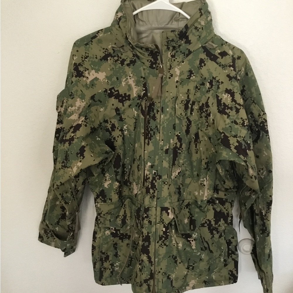US navy nwu type iii green digital parka size small extra short
